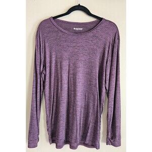 HeatKeep Men's Medium Midweight Base Layer Long Sleeve Crew Neck T-Shirt purple